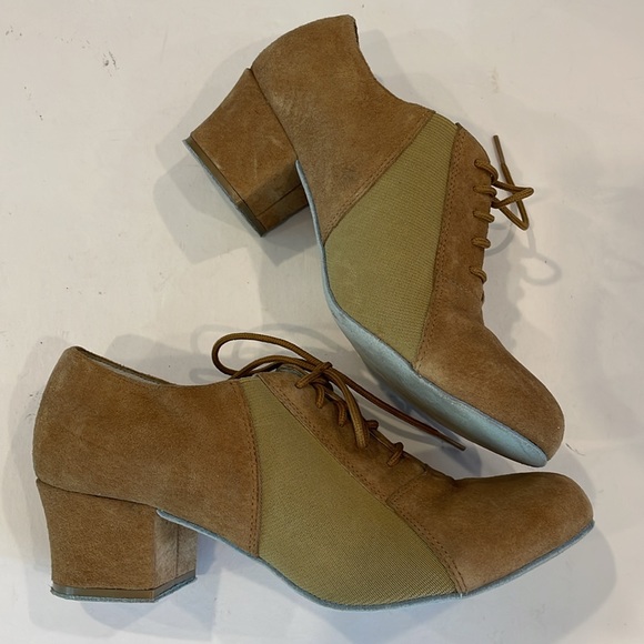 KelaCi Dance Shoes Heel Lace Up Camel Brown Size 6 - Picture 11 of 12